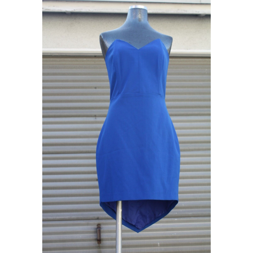 Mason Blue Corset Strapless Asymmetric Dress - Size 6, M Lined